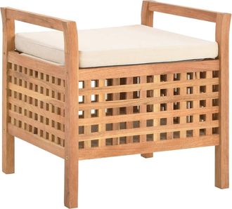 vidaXL Vidaxl - Banco De Almacenamiento De Madera Maciza De Nogal 49x48x49 Cm