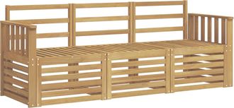 vidaXL Juegos De Sof&aacute;s 3 Uds. Blanco Madera De Acacia S&oacute;lida Vidaxl