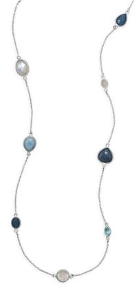 Liv Oliver Sterling Silver Multi Gemstone Necklace
