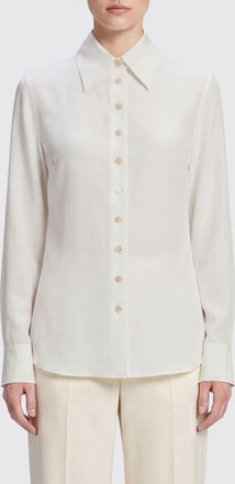 Khaite Camicia slim fit in cotone con colletto a punta e orlo curvo
