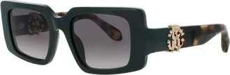 Roberto Cavalli Ladies Grey Rectangular Sunglasses RCSRC039M0D80
