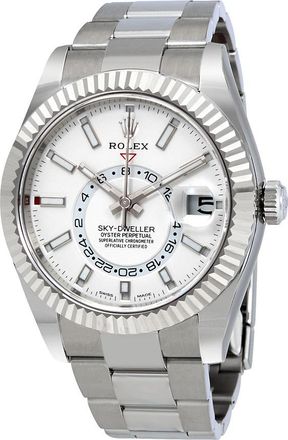 Rolex Pre-owned Rolex Sky Dweller GMT Automatic Chronometer White Dial Mens Watch 326934WSO
