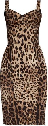 Dolce & Gabbana Jurk met dierenprint - Dames - Korte kleedjes - Bruin - S - Kleedjes