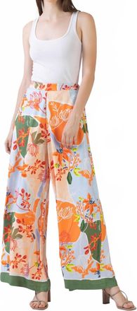 Celina Moon Jana Wide Leg Pants In Peach Foliage