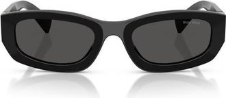 Miu Miu 53mm Irregular Sunglasses in Black /Dark Grey at Nordstrom