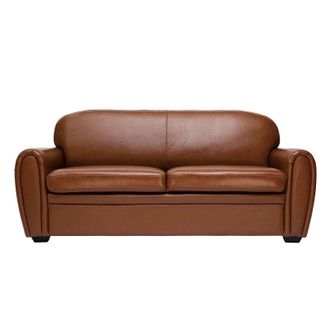 Miliboo Divano pelle 3 posti vintage marrone CLUB