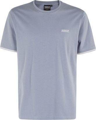 Barbour Blue Logo Tipped Cuff Tee