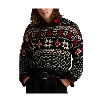 Ralph Lauren Round-neck Knitwear, male, Multicolor, Size: M Sweater Ralph Lauren