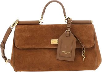 Dolce & Gabbana Brown My Sicily Medium Satchel