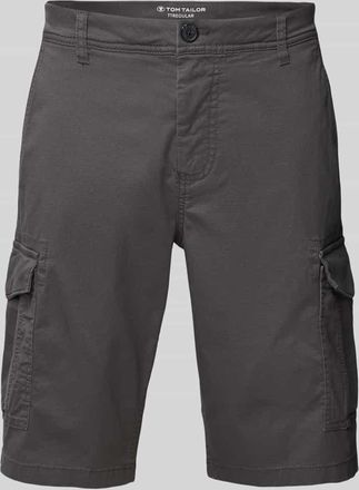 Tom Tailor Regular Fit Cargoshorts aus Baumwoll-Elasthan-Mix in Anthrazit, Gr&ouml;&szlig;e 30