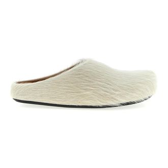 Marni Slippers, male, White, 11 UK, Long-Haired Fussbett Sabot