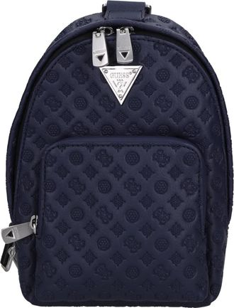 Guess Faux Leather Mini Rugzak - Heren - Rugzakken - Blauw - ONE Size - Leer - Tassen