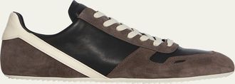 Rick Owens Mens Minimal Sneak Suede and Leather Low-Top Sneakers