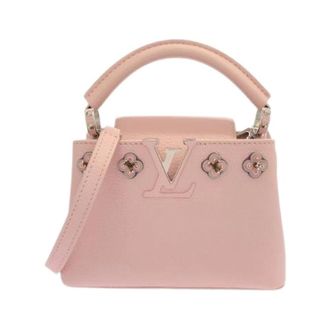 Louis Vuitton Pre-owned Capucines Mini Taurillon Calf Handbag - Dames - Pre-owned - Roze - Maat: ONE Size Leer