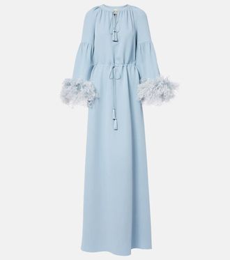 Valentino Cady Couture feather-trimmed gown