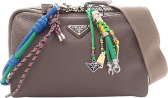 Prada Beige Multi-Color Leather Handbag Shoulder Bag (Pre-Owned)