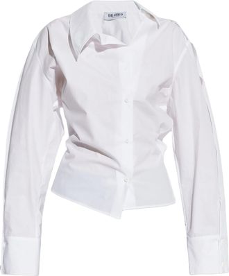 The Attico White Structured Fit Plain Shirt