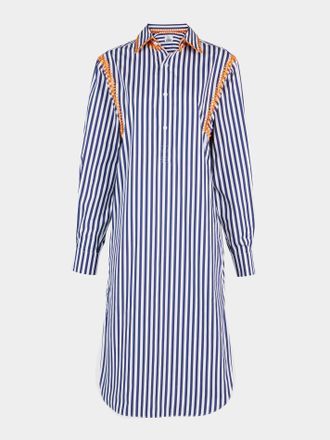 S&eacute;bline Marocaine Hand-Embroidered Cotton Chemise Robe