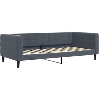 vidaXL Sof&aacute; Cama Sin Colch&oacute;n Terciopelo Gris Oscuro 90x200 Cm Vidaxl