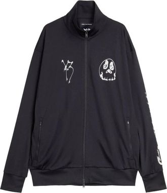 Yohji Yamamoto Hoodies & sweatvesten, Heren, Zwart, L, Polyester, Chito Graphic Track Top