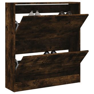 vidaXL Vidaxl - Zapatero De Madera De Ingenier&iacute;a Roble Ahumado 80x21x87,5 Cm