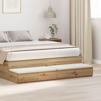 Berkfield Home Bedside Tables Artisan oak Particle board 160 x 36.5 x 16.5 cm in Brown
