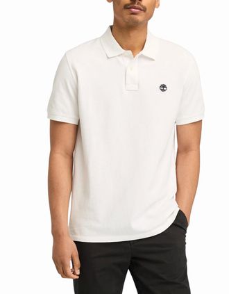 Timberland Mens Timberland Mens Polo Shirt Short Sleeve Top - White - Size: 36