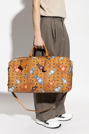 MCM Carry-on Bag With Print, Mens, Brown