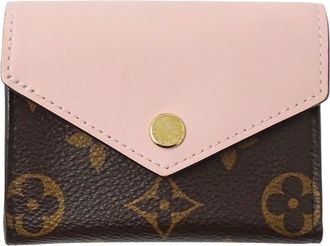 Louis Vuitton Brown Monogram Pink Rose Ballerine Monogram Wallet (Tri-Fold) (Pre-Owned)