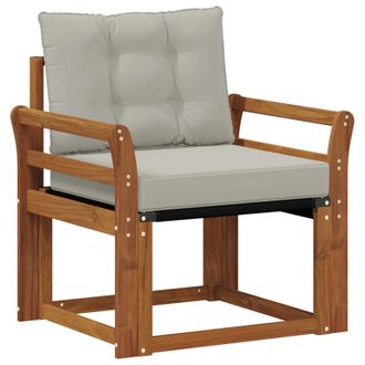 vidaXL Sof&aacute; De Exterior Madera De Acacia S&oacute;lida Gris Natural Y Claro Vidaxl