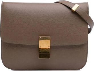 Celine Borsa a tracolla Classic Box in pelle di vitello media 2016 - Marrone