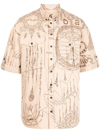 Dsquared2 graphic-print short-sleeve shirt - Brown