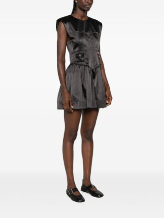Ganni Satin Corset Mini Dress - Black