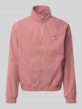 Tommy Jeans Regular Fit Blouson mit Stehkragen in Koralle, Gr&ouml;&szlig;e L