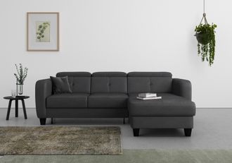 Sit&more Ecksofa »Belluci L-Form« inklusive Federkern, wahlweise mit Bettfunktion und Bettkasten