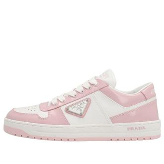 Prada (WMNS) PRADA Downtown Leather Sneakers White Pink 1E792M_3LKG_F0D8U_F_030
