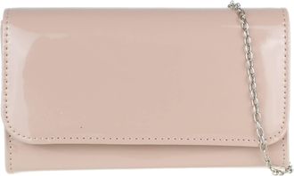 Girly HandBags Womens Plain Glossy Clutch Bag - Nude