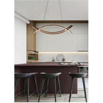 Trade Shop Trade Shop Traesio - Trade Shop - Lampadario Da Soffitto Moderno 2 Linee Curve Incrociate Luce Calda 3000k Lp-27n