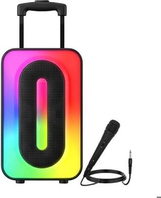 OEM Altavoz Bluetooth Port&aacute;til Iluminado 2x Altavoces 5w Con Micr&oacute;fono Negro