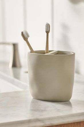 Kassatex Montecito Textured Tooth Brush Holder
