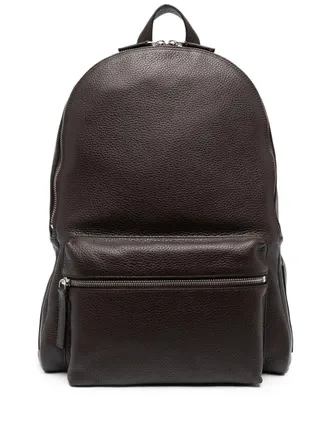 Orciani logo-plaque leather backpack - men - Calf Leather - OS - Brown