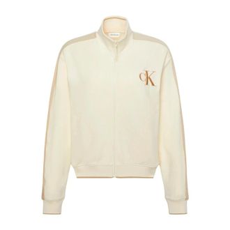 Calvin Klein Open Sweatshirt - Dames - Vesten met rits - Beige - XS - Katoen - Hoodies & sweatvesten