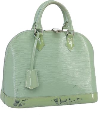 Louis Vuitton Alma Handbag Electric Epi Leather Green Patent_Leather Handbag (Pre-Owned)