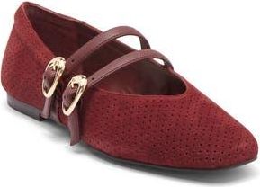 Dolce Vita Alenia Perforated Mary Jane Flat in Oxblood Suede at Nordstrom Rack, Size 8