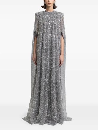 Gemy Maalouf Abito lungo con paillettes - Argento