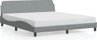 vidaXL Estructura De Cama Dover De Tela Gris Claro 183x213 Cm Vidaxl