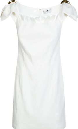 Elisabetta Franchi Off Shoulder Gold Rings Mini Dress