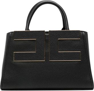 Elisabetta Franchi Logo-plaque Pebbled-effect Tote Bag