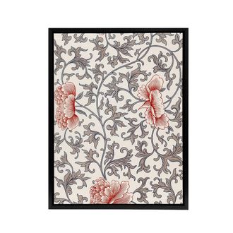 Artery8 Owen Jones Ornamental Flower Filigree Pattern Framed Canvas Art Print in White | Size: W24 x H32