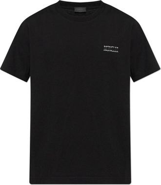Moncler T-shirt met bedrukt logo - Heren - T-shirts - Zwart - M - Katoen - Tops